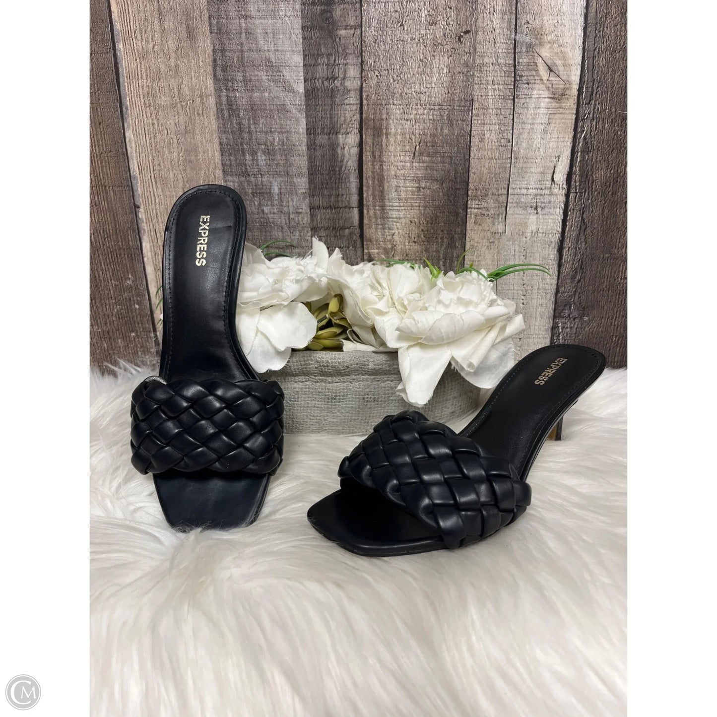 Sandals Heels Kitten By Express In Black, Size: 7