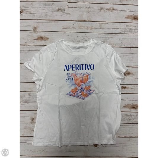 Top Short Sleeve Basic By Talbots In White, Size: Xl