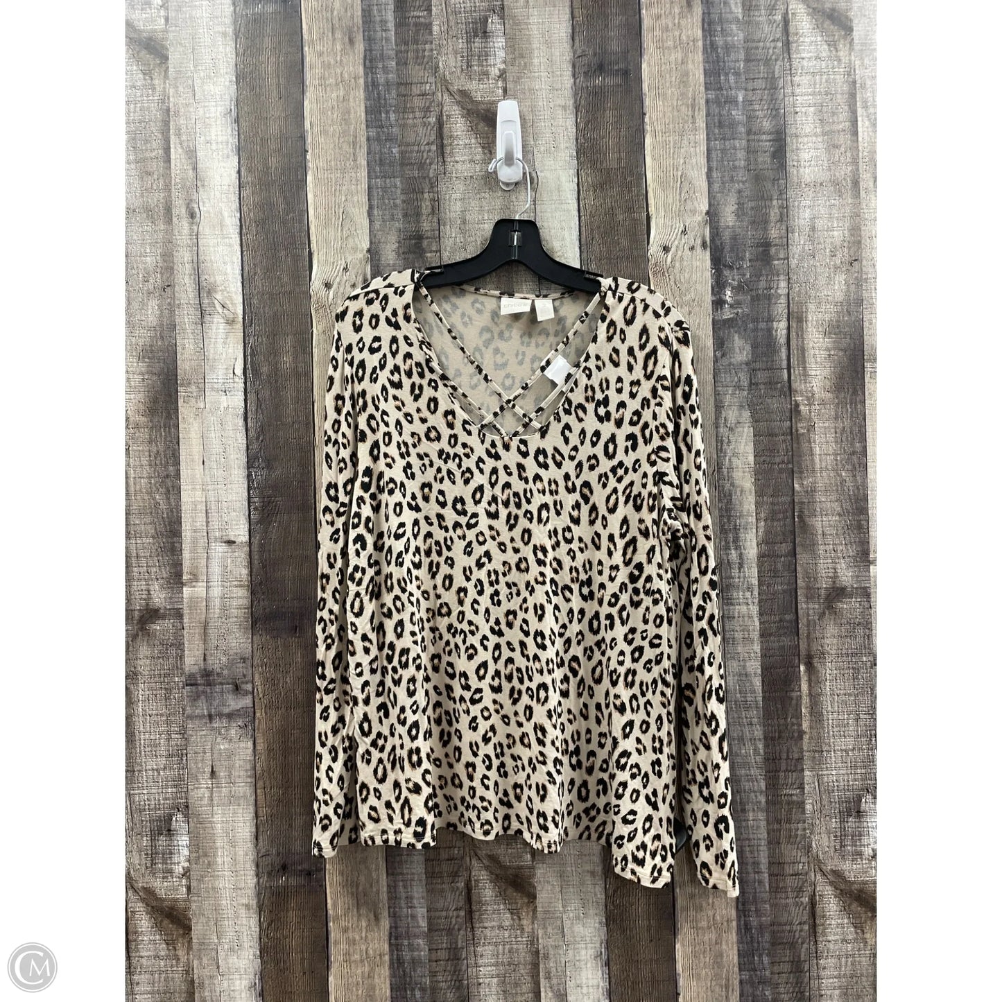 Top Long Sleeve By Chicos In Multi-colored, Size: L