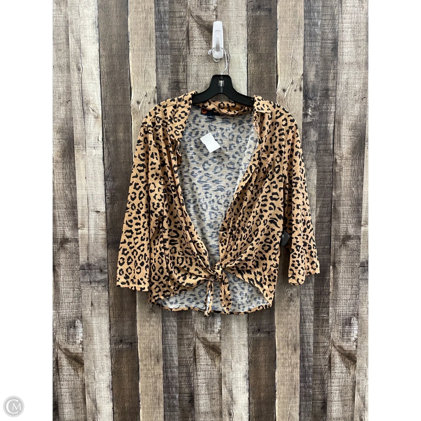 Top Long Sleeve By Cme In Animal Print, Size: Xl