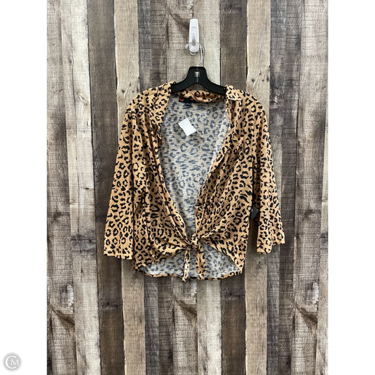 Top Long Sleeve By Cme In Animal Print, Size: Xl