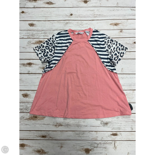 Top Short Sleeve By Misslook In Pink, Size: L