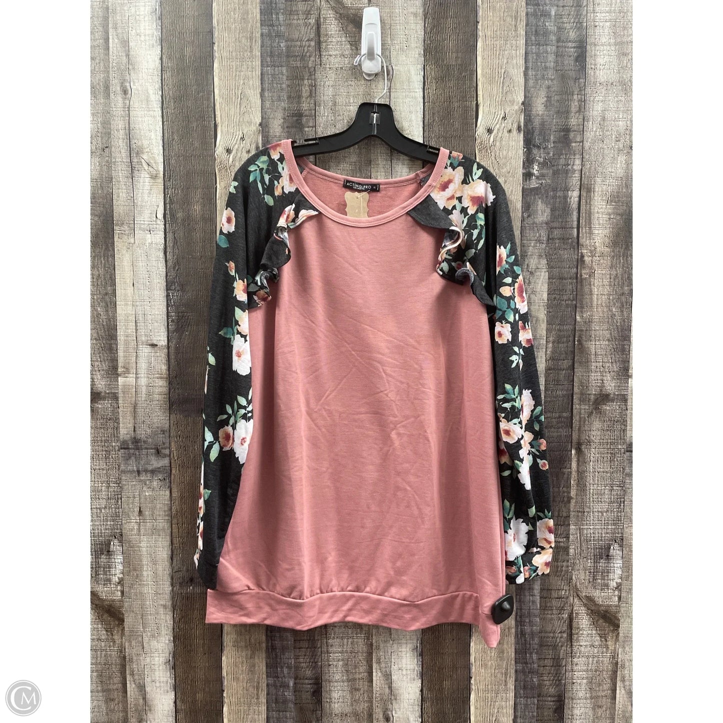 Top Long Sleeve By Acting Pro In Pink, Size: Xl