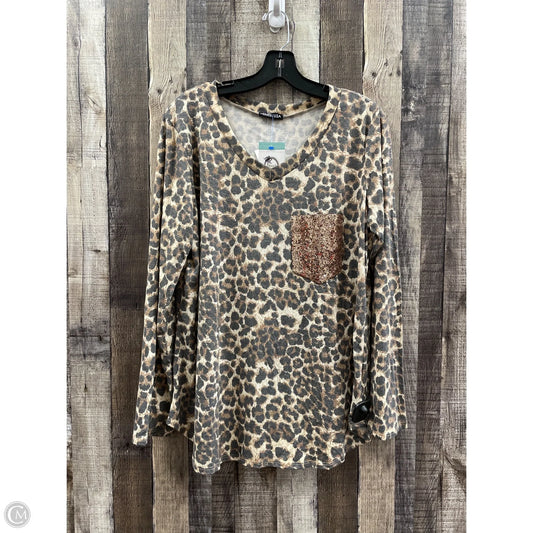 Top Long Sleeve By Heimish Usa In Animal Print, Size: Xl