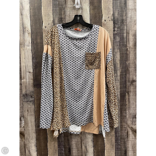 Top Long Sleeve By Cme In Animal Print, Size: L