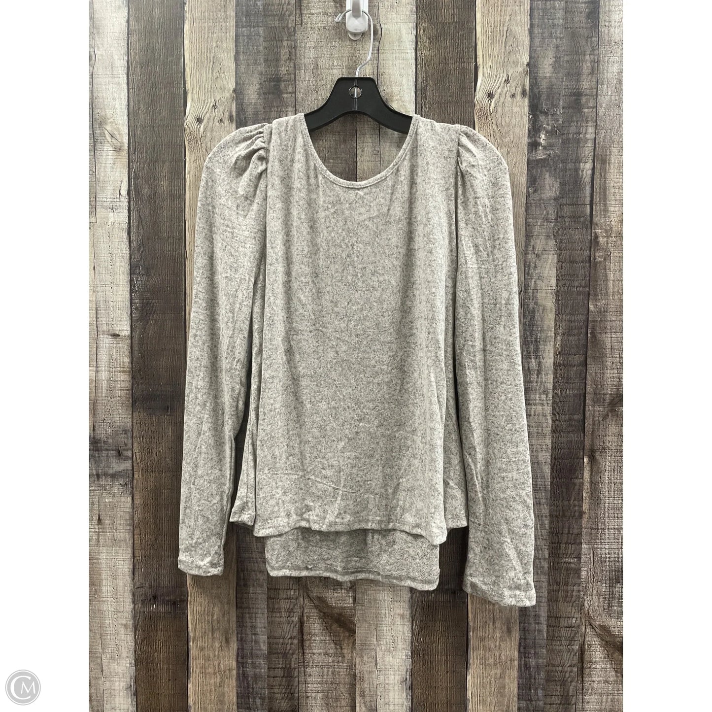 Top Long Sleeve By White Birch In Grey, Size: L