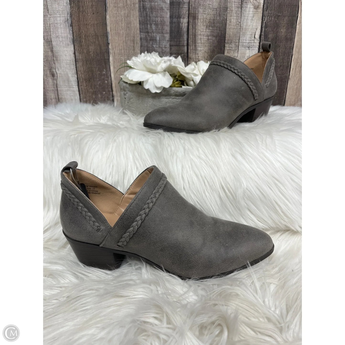 Boots Ankle Heels By Cmf In Taupe, Size: 12