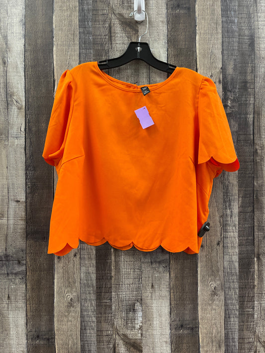 Orange Blouse Short Sleeve Shein, Size 2x
