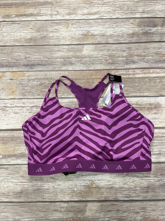Purple Athletic Bra Adidas, Size Xl