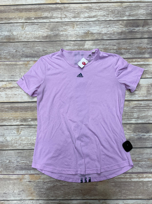 Purple Athletic Top Short Sleeve Adidas, Size S