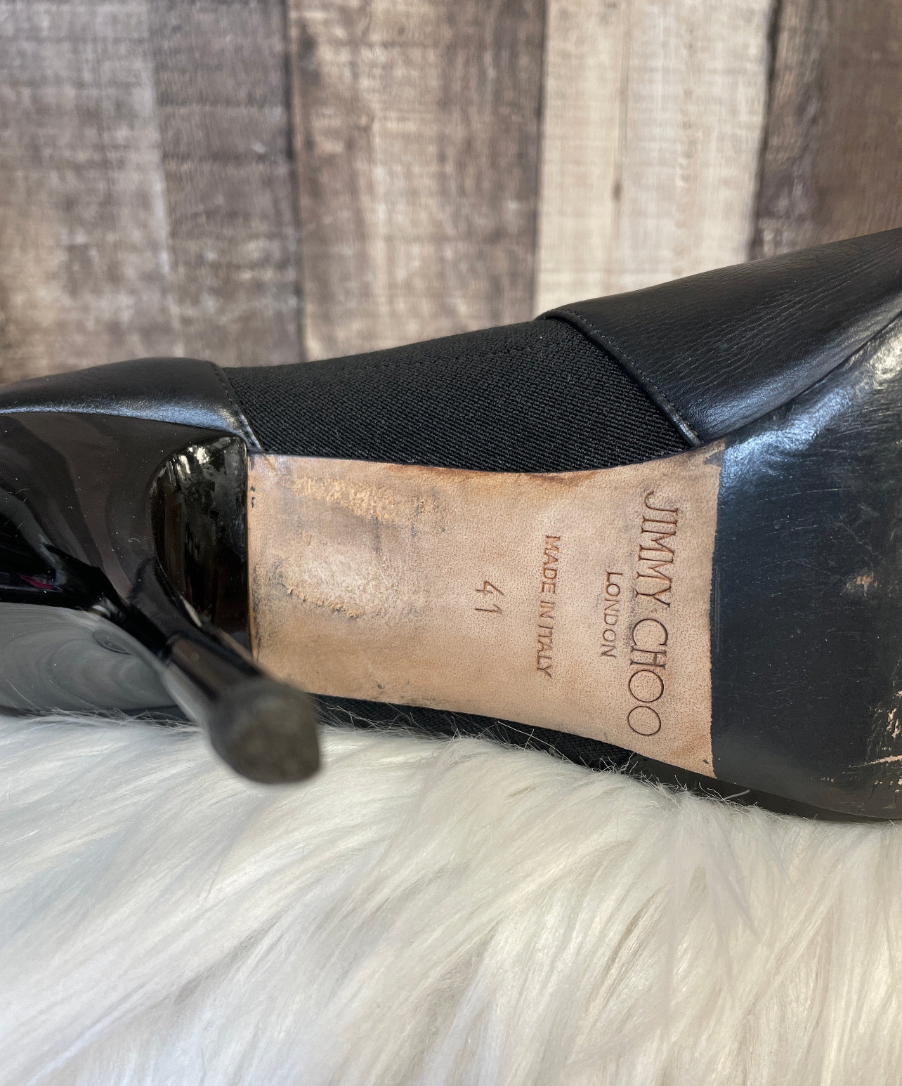 Black Shoes Luxury Designer Jimmy Choo, Size 11