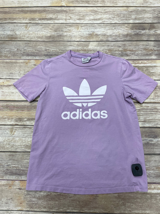 Athletic Top Short Sleeve By Adidas In Purple, Size: M