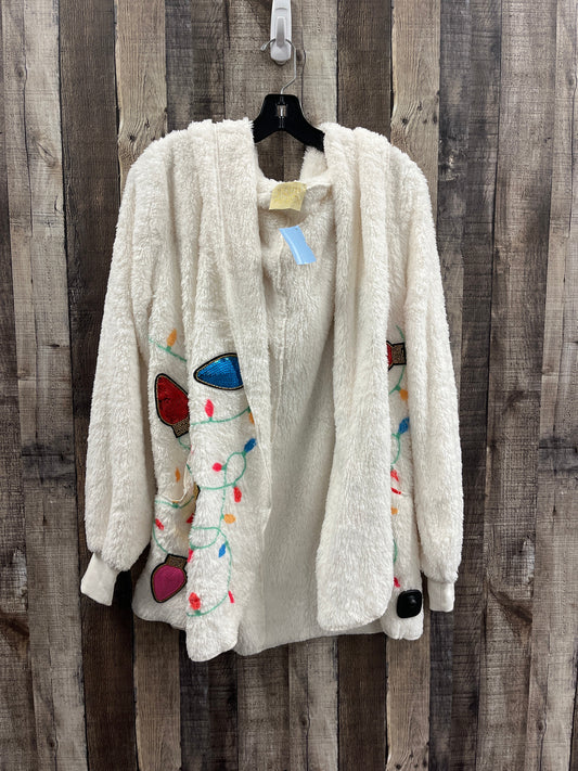 Sweater Cardigan By Judith March In White, Size: L