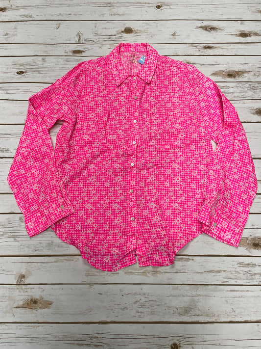 Top Long Sleeve Designer By Lilly Pulitzer In Pink, Size: M