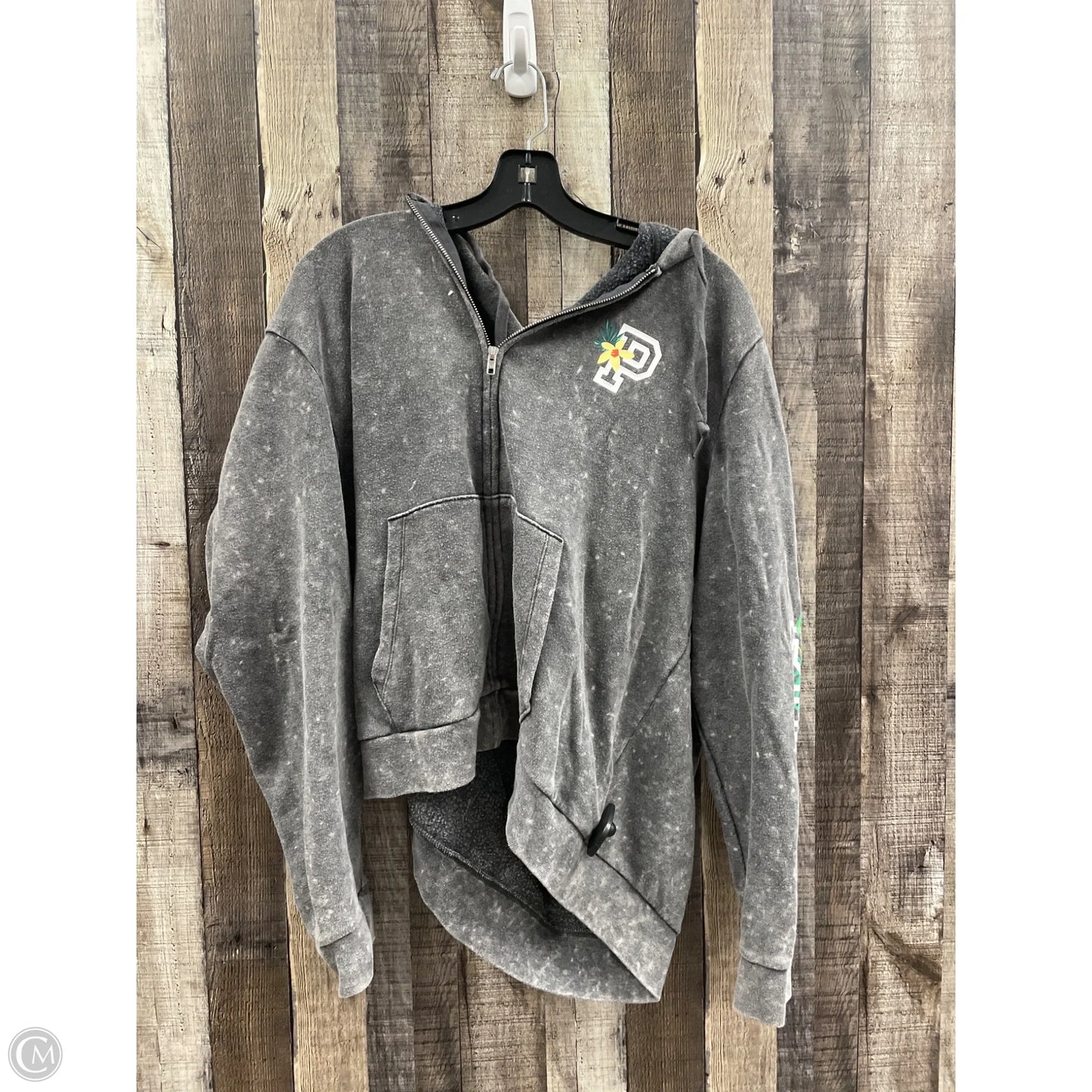 Athletic Jacket By Pink In Grey, Size: Xxl