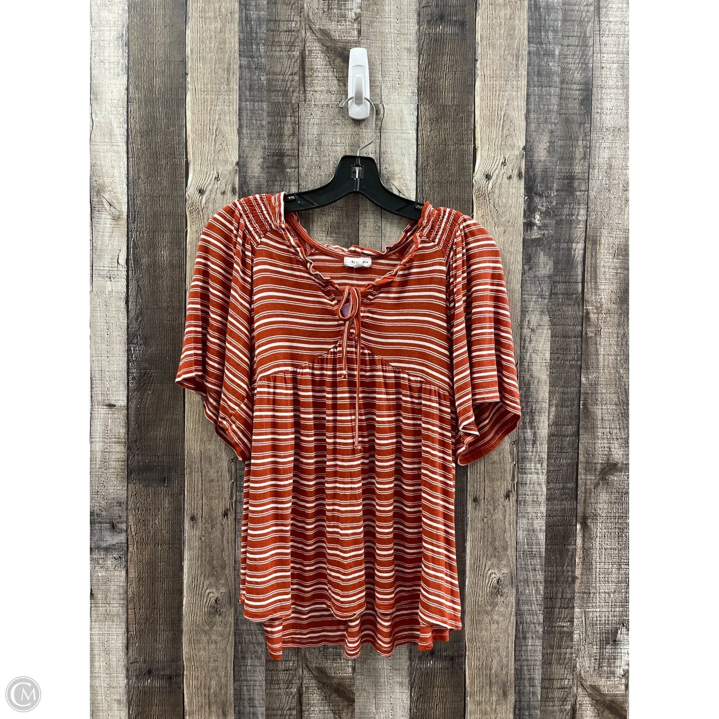 Top Short Sleeve By Eyeshadow In Striped Pattern, Size: S