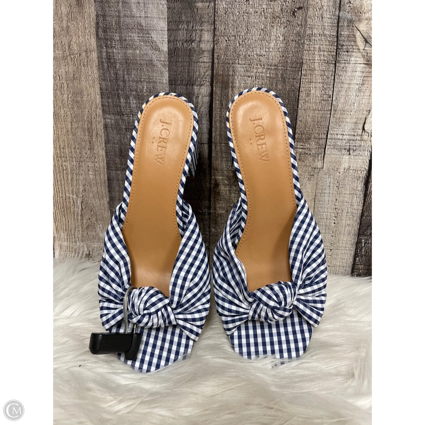 Sandals Heels Kitten By J. Crew In Plaid Pattern, Size: 7.5