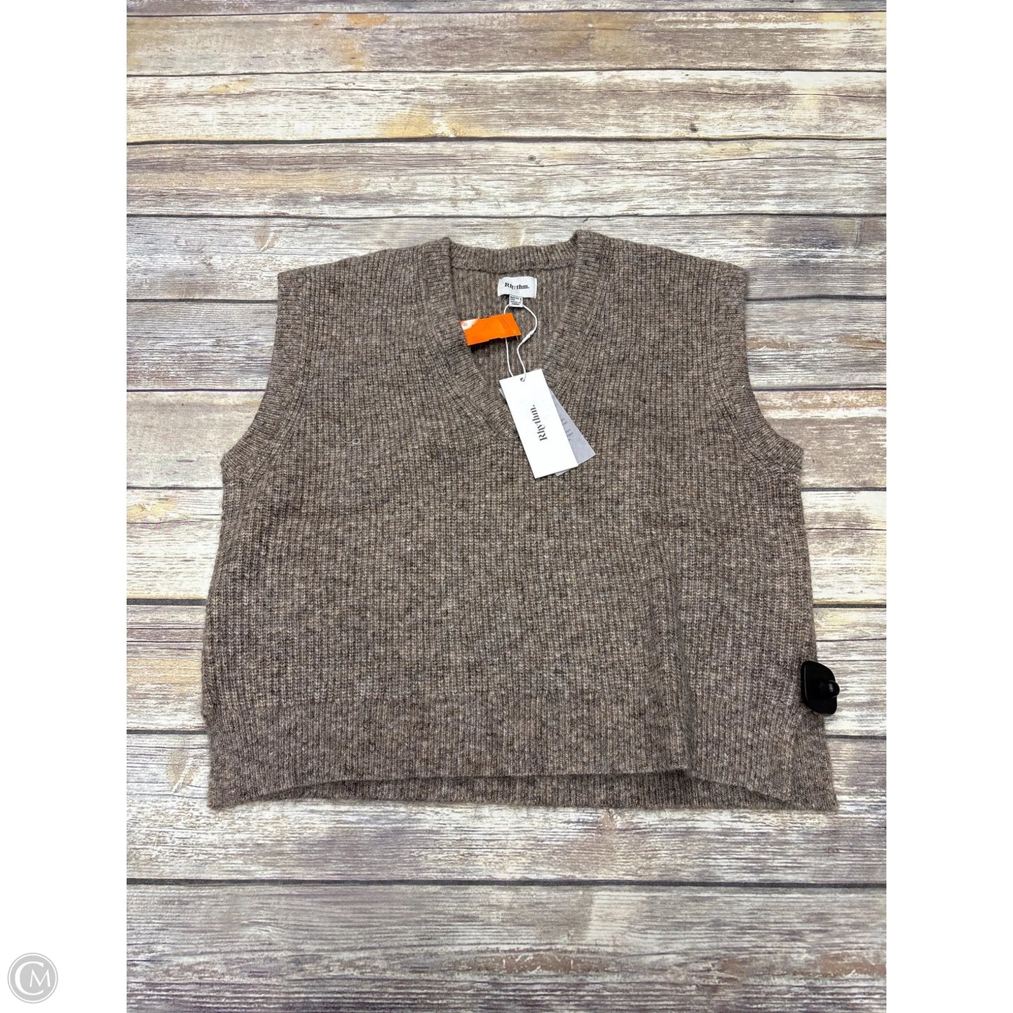 Vest Sweater By Cmc In Brown, Size: S