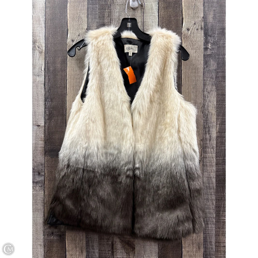 Vest Faux Fur & Sherpa By Jolt In Black & Cream, Size: M