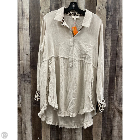 Tunic Long Sleeve By Umgee In Beige, Size: S