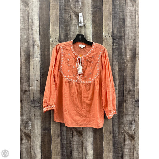 Top Long Sleeve By Lucky Brand In Orange, Size: M