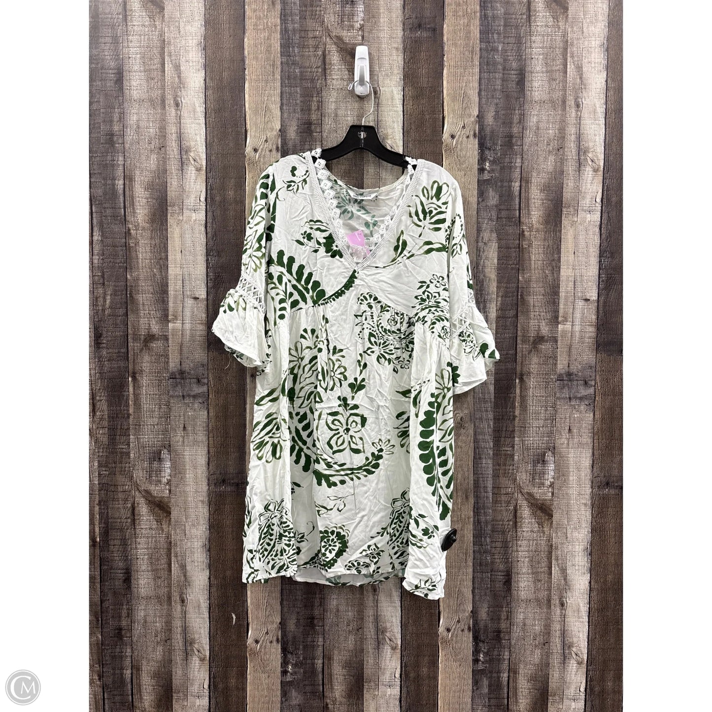 Swimwear Cover-up By Cupshe In Green & White, Size: L