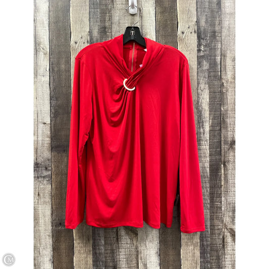 Top Long Sleeve By Liz Claiborne In Red, Size: L
