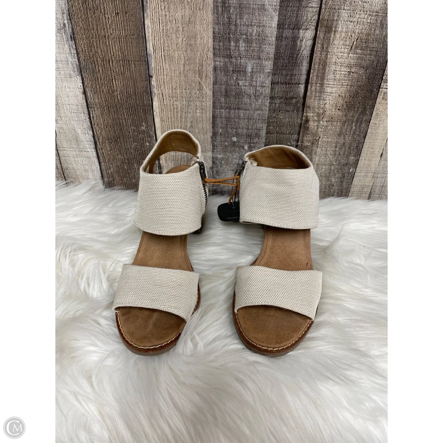 Sandals Heels Block By Toms In Cream, Size: 6