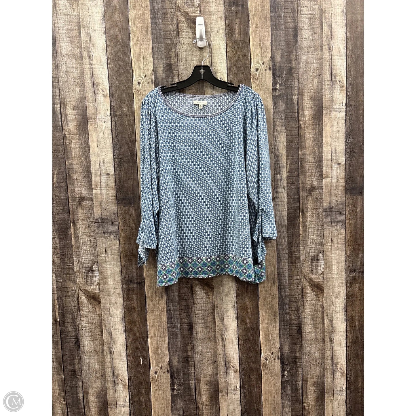 Top Long Sleeve By Max Studio In Blue, Size: 1x