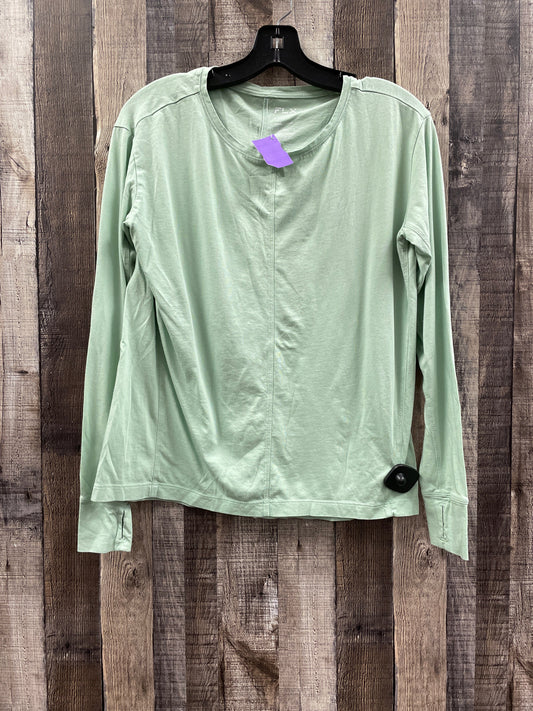 Green Athletic Top Long Sleeve Crewneck Flx, Size Xs