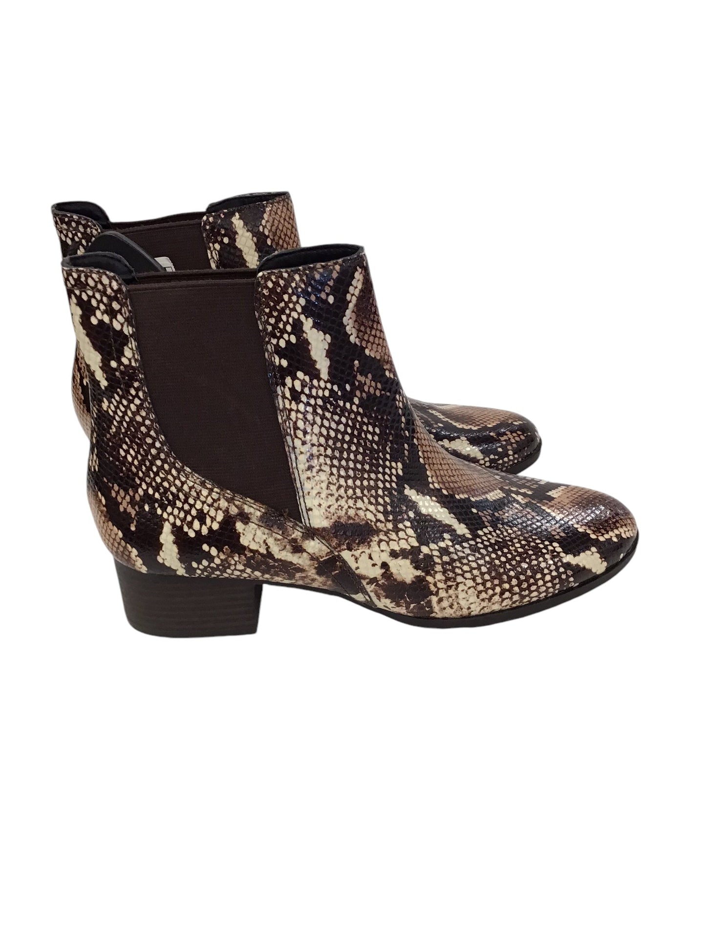 Boots Ankle Heels By Alex Marie In Snakeskin Print, Size: 8