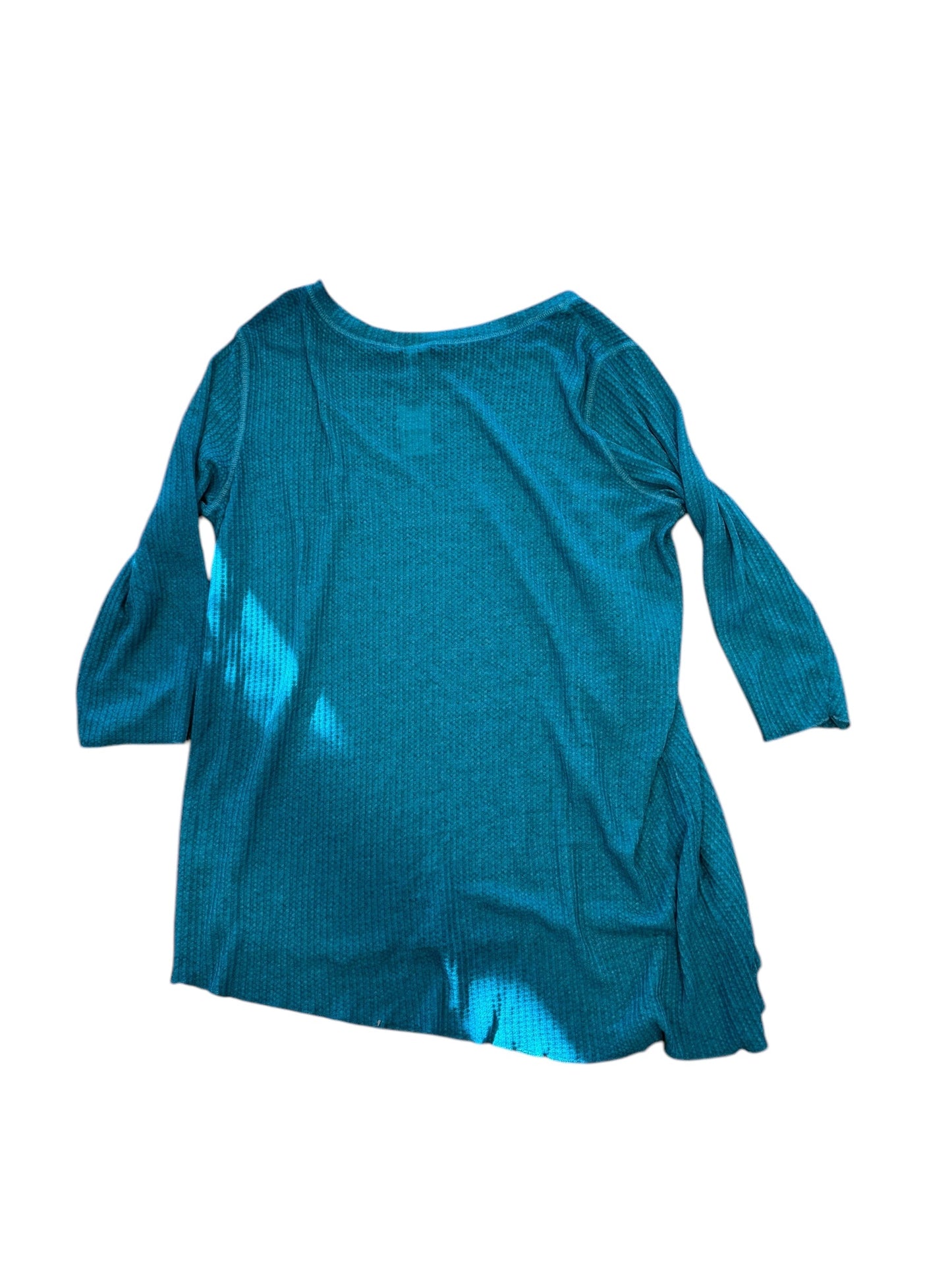 Top 3/4 Sleeve By Cato In Teal, Size: 1x