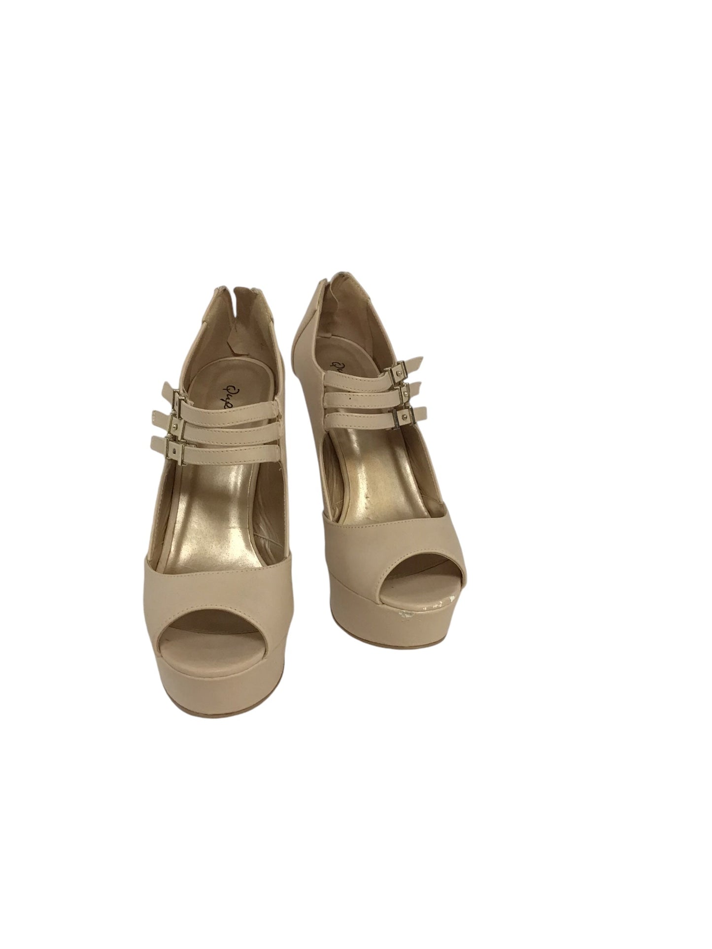 Shoes Heels Platform By Qupid In Tan, Size: 9