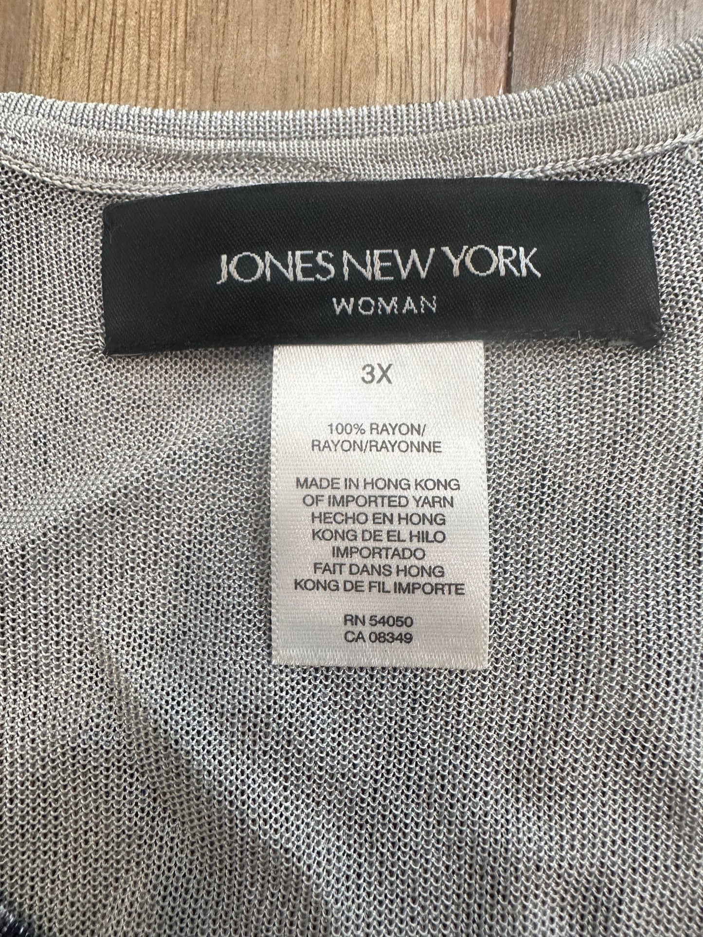 Grey Top Sleeveless Jones New York, Size 3x