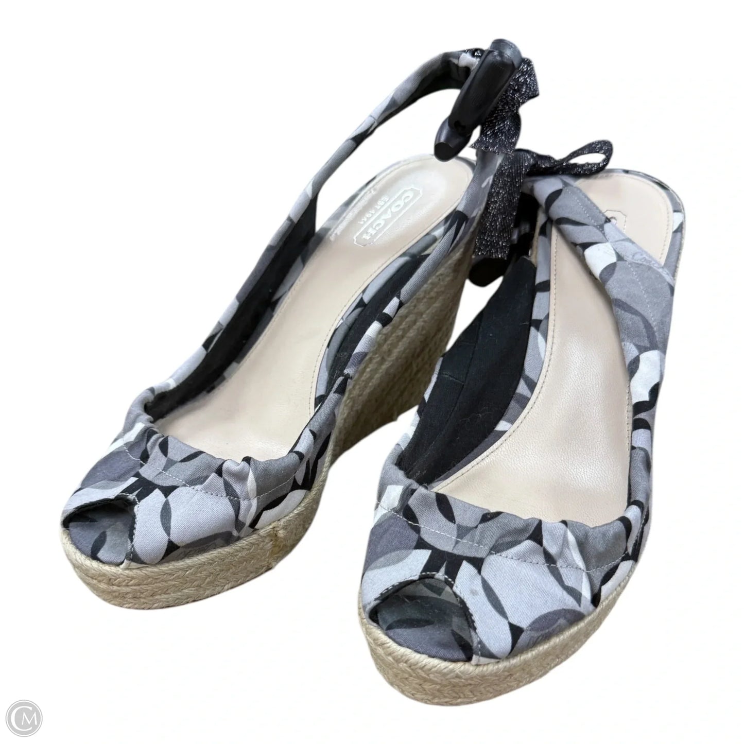 Sandals Designer By Coach In Black & Grey, Size: 8