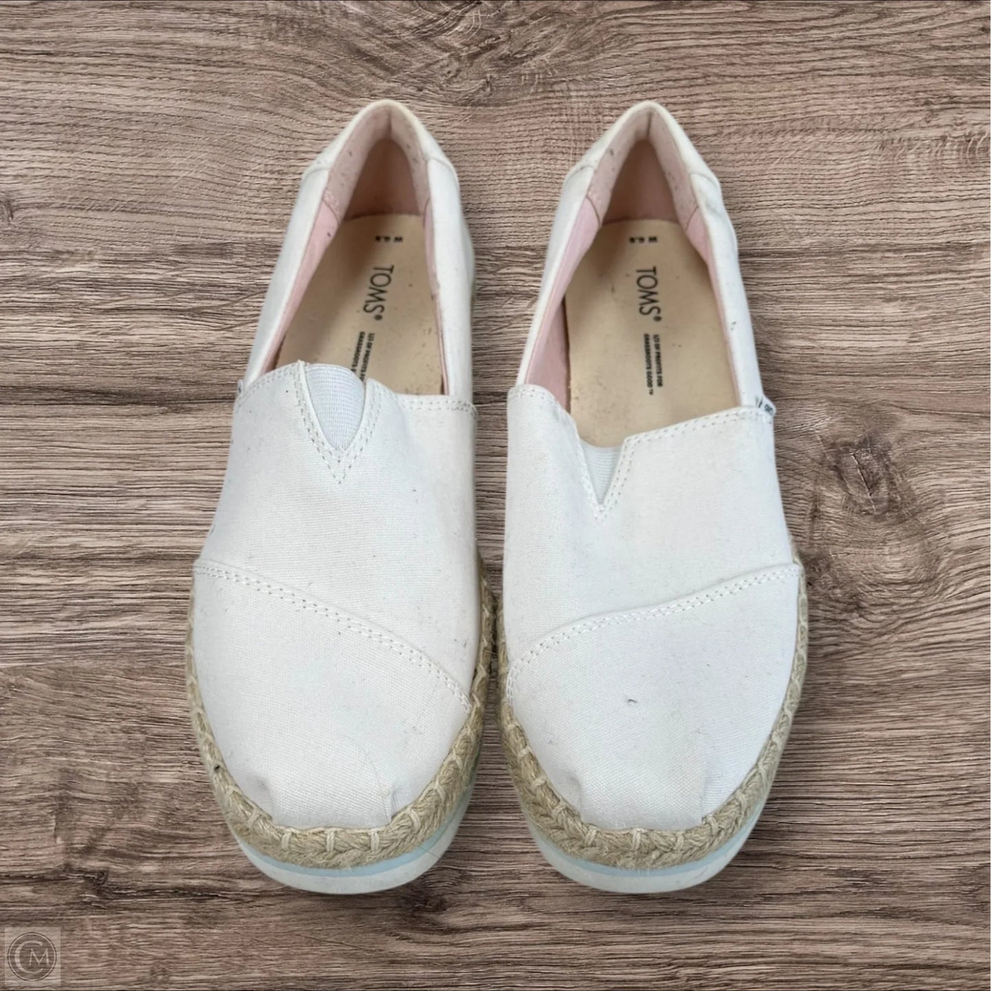 Shoes Heels Platform By Toms In White & Yellow, Size: 6.5