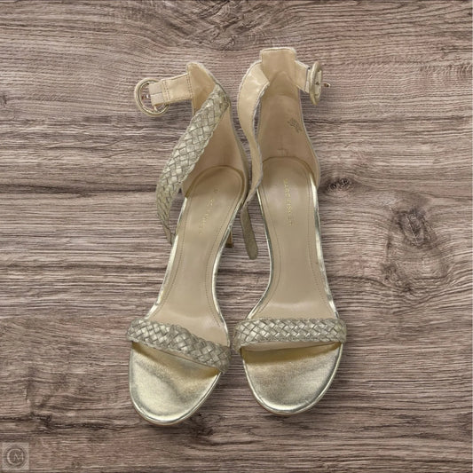 Sandals Heels Stiletto By Marc Fisher In Gold, Size: 9.5