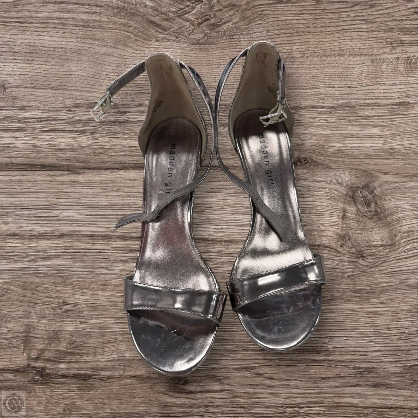 Sandals Heels Stiletto By Madden Girl In Grey, Size: 9.5