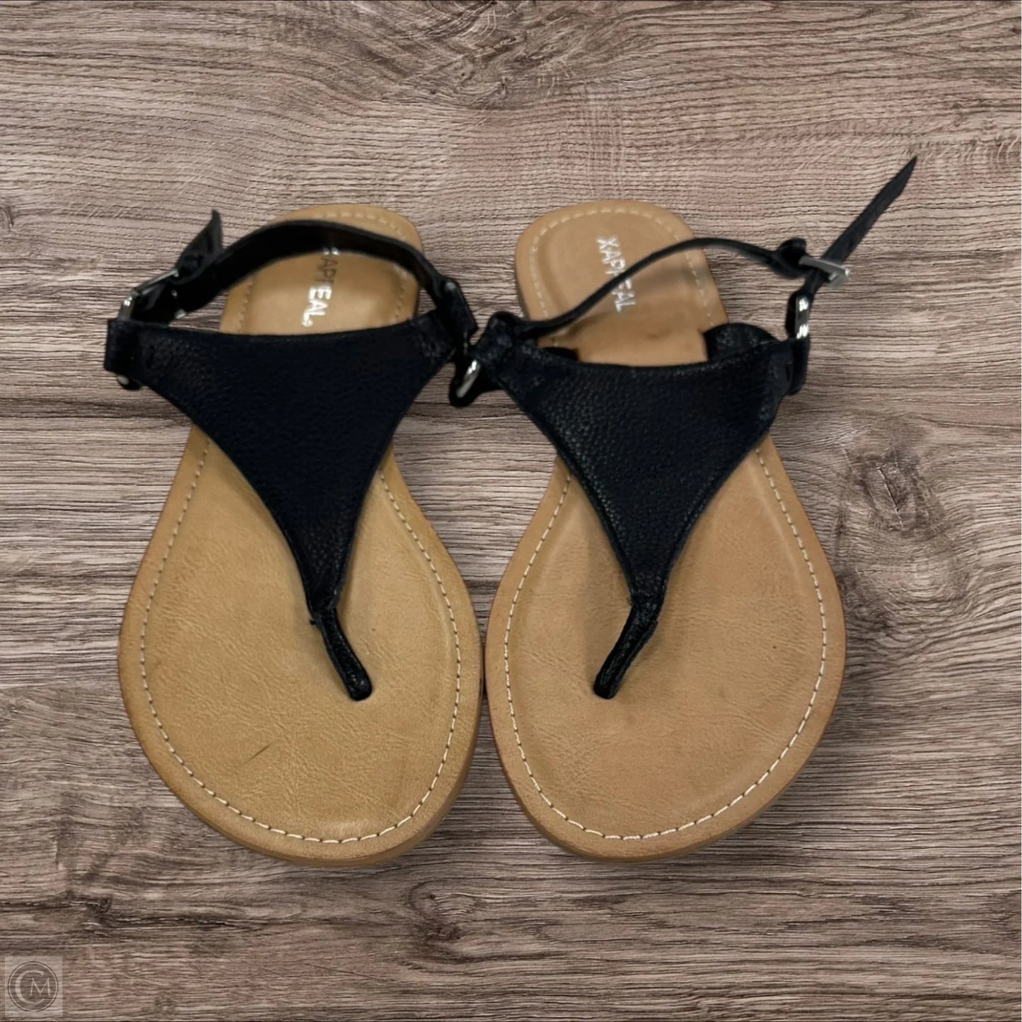 Sandals Flats By Xappeal In Black, Size: 9