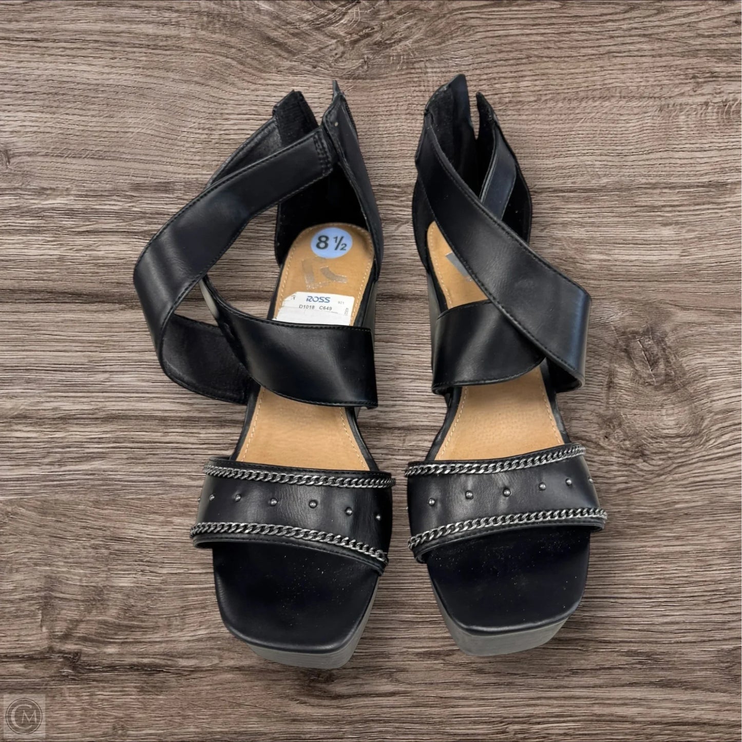 Sandals Heels Wedge By Report In Black, Size: 8.5