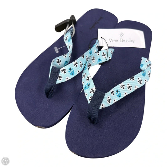 Sandals Flip Flops By Vera Bradley In Blue & White, Size: 7.5