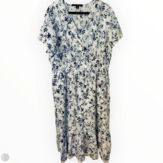 Dress Casual Maxi By French Connection In Blue & White, Size: Xxl