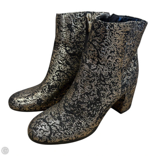 Boots Ankle Heels By Indigo Rd In Black & Gold, Size: 7.5