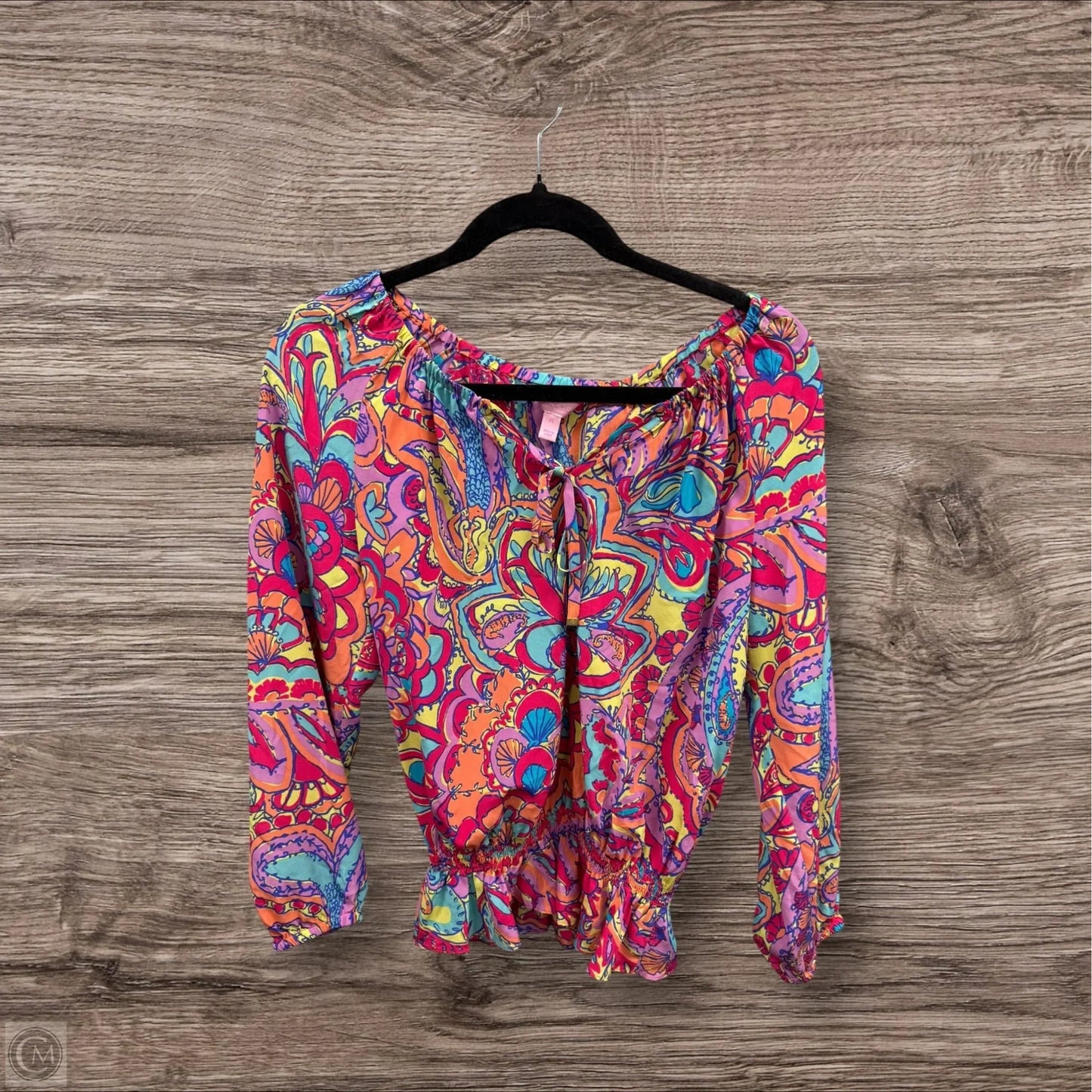 Blouse Designer By Lilly Pulitzer In Pink & Yellow, Size: Xs