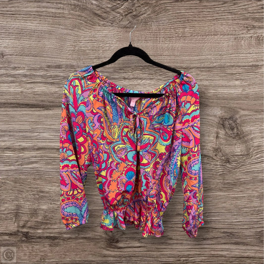 Blouse Designer By Lilly Pulitzer In Pink & Yellow, Size: Xs