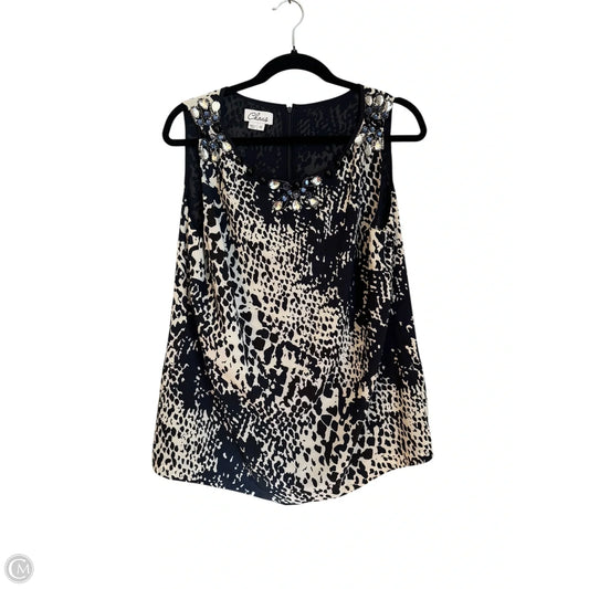Blouse Sleeveless By Chaus In Black & Blue, Size: 12
