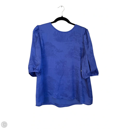 Blouse 3/4 Sleeve By Ann Taylor In Blue, Size: L