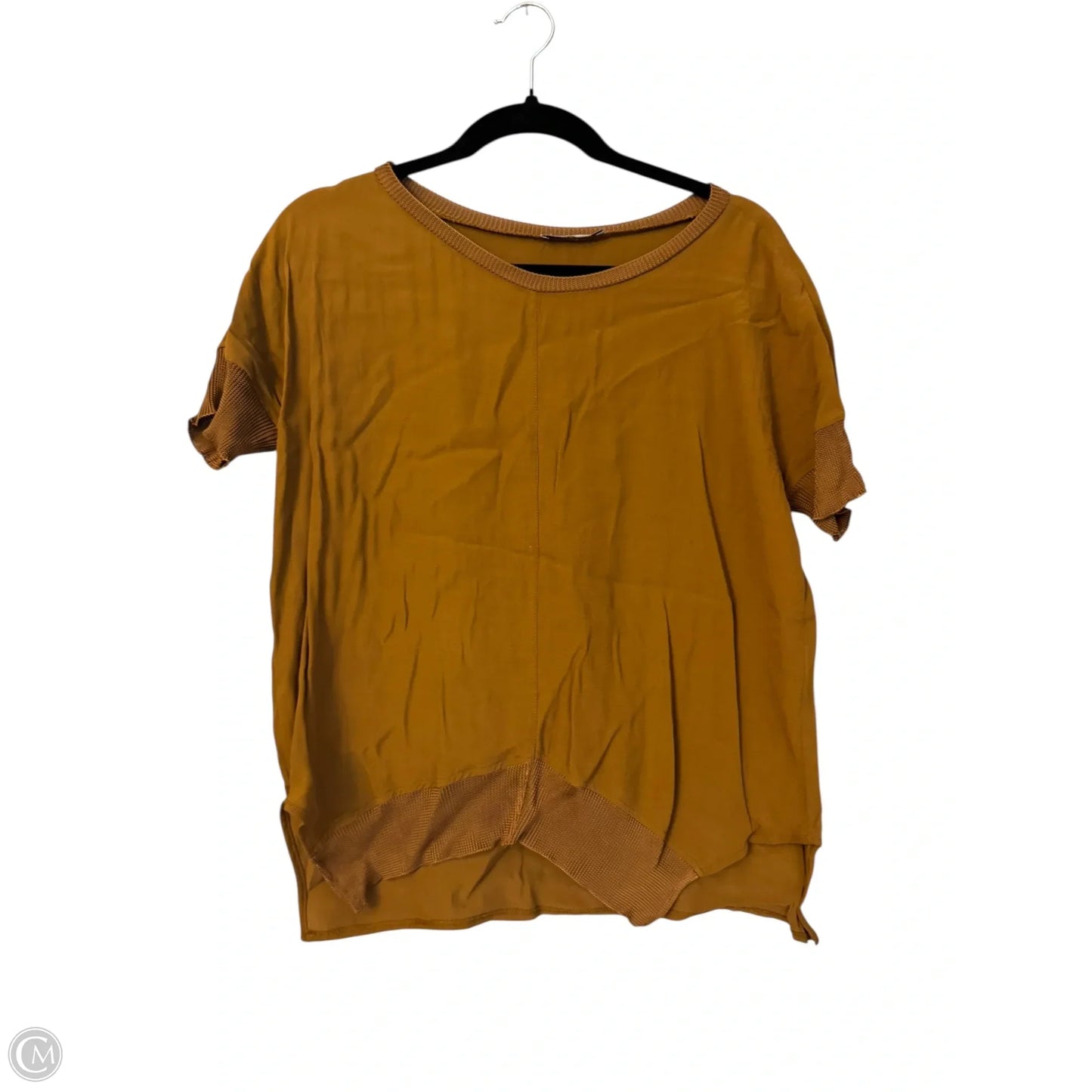 Blouse Short Sleeve By Zara In Brown, Size: M