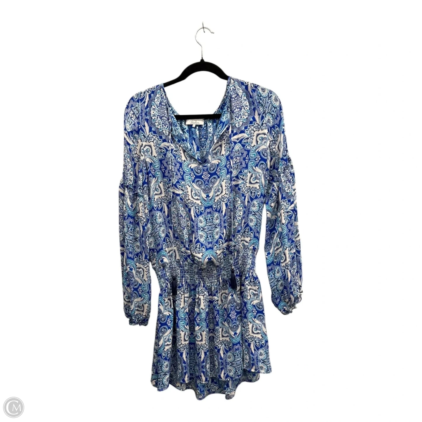 Dress Casual Short By Parker In Blue & White, Size: L