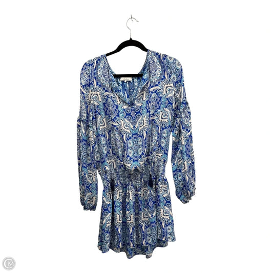 Dress Casual Short By Parker In Blue & White, Size: L